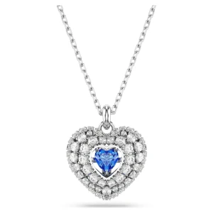 Wisiorek Hyperbola, Serce, Niebieski, Powłoka z rodu Swarovski