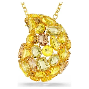 Wisiorek i broszka Gema, Żółte, Powłoka w odcieniu złota Swarovski