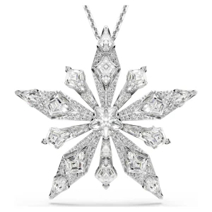 Wisiorek i broszka Idyllia, Gwiazda, Białe, Powłoka z rodu Swarovski