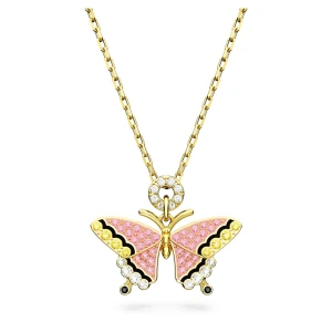 Wisiorek Idyllia, Motyl, Różnokolorowy, Powłoka w odcieniu złota Swarovski