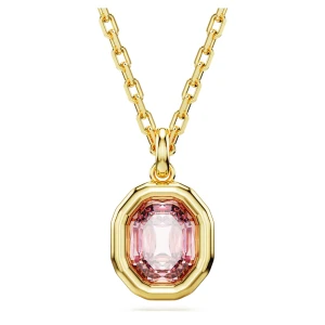 Wisiorek Imber, Szlif ośmiokątny, Różowy, Powłoka w odcieniu złota Swarovski