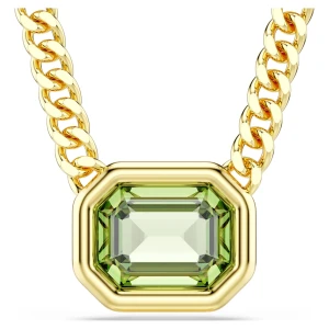 Wisiorek Imber, Szlif ośmiokątny, Zielony, Powłoka w odcieniu złota Swarovski