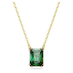 Wisiorek Matrix, Szlif prostokątny, Zielony, Powłoka w odcieniu złota Swarovski