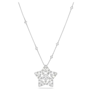 Wisiorek Stella, Szlify różnorodne, Gwiazda, Biały, Powłoka z rodu Swarovski