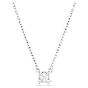 Wisiorek Stilla Attract, Szlif kwadratowy, Biały, Powłoka z rodu Swarovski