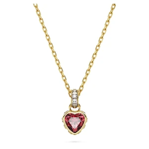 Wisiorek Stilla, Serce, Czerwony, Powłoka w odcieniu złota Swarovski