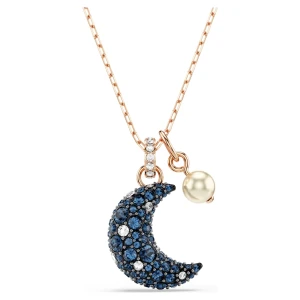 Wisiorek Sublima, Kryształowa Perła, Księżyc, Różnokolorowy, Powłoka w odcieniu różowego złota Swarovski
