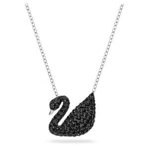 Zdjęcie produktu Wisiorek Swan, Łabędź, Czarny, Powłoka z rodu Swarovski