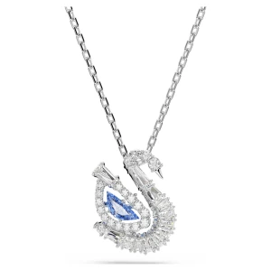Wisiorek Swan, Szlify różnorodne, Łabędź, Niebieski Swarovski