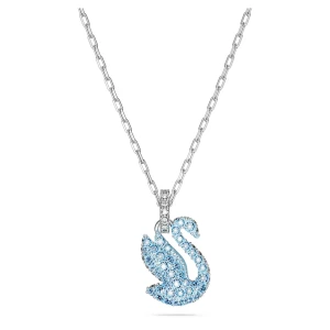 Wisiorek Swarovski Iconic Swan, Łabędź, Mały, Niebieski, Powłoka z rodu