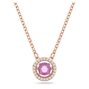 Wisiorek Una, Szlif okrągły, Długi, Fioletowy, Powłoka w odcieniu różowego złota Swarovski