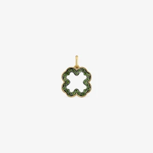 Wisiorek Z 14-Karatowego Złota Z Motywem Koniczyny I Diopsydem Chromowym Medallions - Tous Rozmiar