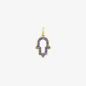 Wisiorek Z 14-Karatowego Złota Z Ręką Fatimy Z Iolitem Medallions - Tous Rozmiar