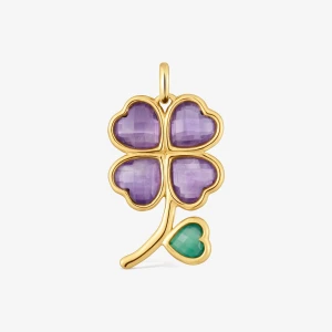 Wisiorek Ze Srebra Pokrytego 18-Karatowym Złotem, Z Kamieniami Szlachetnymi Daisy - Tous