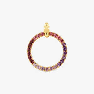 Wisiorek Ze Srebra Powlekanego 18-Karatowym Złotem Z Kamieniami Szlachetnymi Tous Straight - Tous Rozmiar