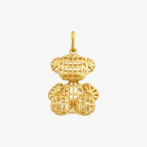 Wisiorek Ze Srebra Powlekanego 18-Karatowym Złotem Z Maszynowo Wyciętym Motywem Misia Bold Bear - Tous Rozmiar