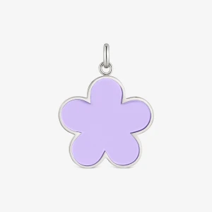 Wisiorek Ze Stali I Liliowej Żywicy Z Motywem Kwiatu Tous Galaxy - Tous Rozmiar