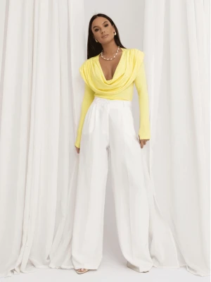 Wiskozowa bluzka z dekoltem woda OLYMPE - cytrynowa  magmac 