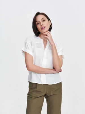 Wiskozowa bluzka z haftem Top Secret