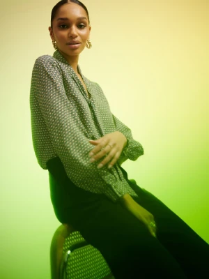 Wiskozowa bluzka z nadrukiem Greenpoint