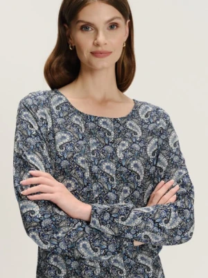 Wiskozowa bluzka z printem paisley długi rękaw Greenpoint