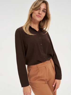 Wiskozowa koszula brązowa Moodo