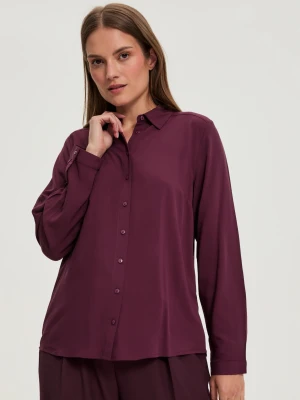 Wiskozowa koszula burgundowa Moodo
