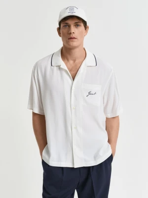 Wiskozowa koszula z krótkim rękawem o swobodnym kroju GANT