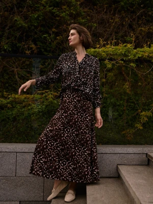 Wiskozowa spódnica brązowa Moodo