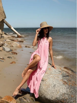 Wiskozowa sukienka maxi SORENZA - pudrowy róż  magmac 