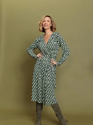 Wiskozowa sukienka w geometryczne wzory - Digital Garden Olsen