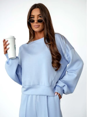 Wiskozowy dres z szerokimi spodniami IVAR - błękitny  magmac 