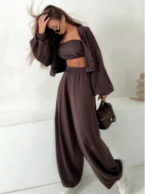 Wiskozowy komplet 3w1 YNEZ - czekoladowy  magmac 