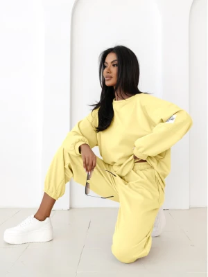 Wiskozowy komplet dresowy oversize ANOJA - cytrynowy  magmac 