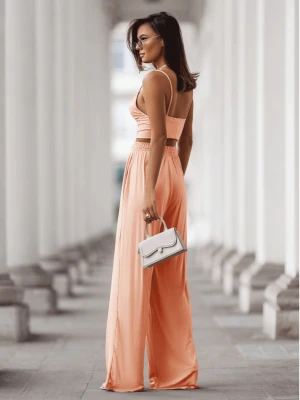 Wiskozowy komplet z szerokimi spodniami ASTORIA - brzoskwiniowy  magmac 