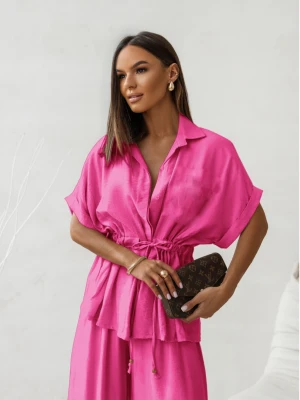 Wiskozowy komplet z szerokimi spodniami VELENA - fuskjowy  magmac 