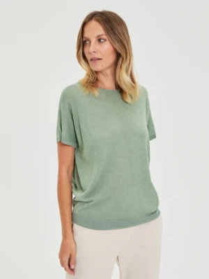 Wiskozowy sweter oliwkowy Moodo