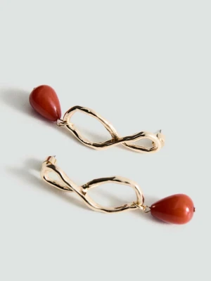 Wiszące kolczyki z koralikami złoty - Kobieta - Rozmiar uniwersalny - MANGO