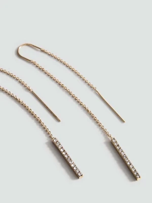 Wiszące kolczyki z kryształków złoty - Kobieta - Rozmiar uniwersalny - MANGO