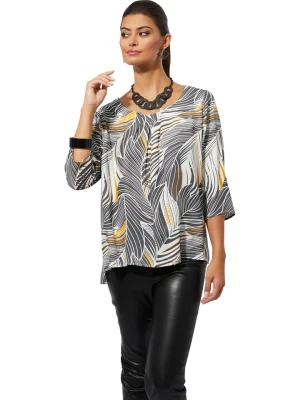 WITT WEIDEN Bluzka w kolorze szaro-biało-musztardowym rozmiar: 52