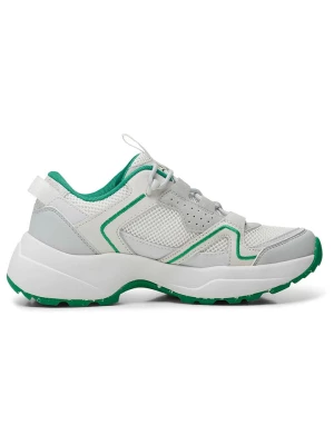 WODEN Skórzane sneakersy "Sif" w kolorze biało-zielonym rozmiar: 37