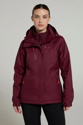 Wodoodporna Damska Kurtka 3 w 1 Bracken Extreme - Burgundy Mountain Warehouse