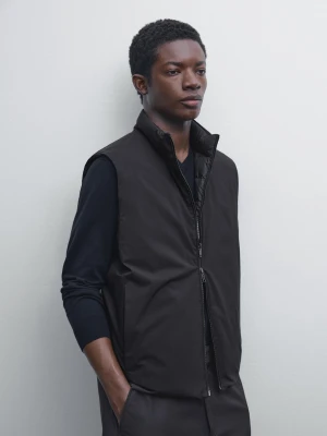 Wodoodporna Dwustronna Kamizelka - Ciemnomorski - - Massimo Dutti - Male