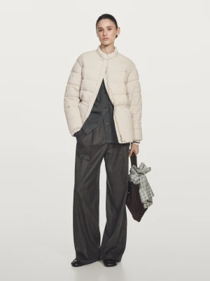 Wodoodporna Kurtka Pikowana - Beżowy - - Massimo Dutti - Kobieta