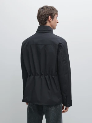 Wodoodporna Kurtka Pikowana - Granatowy - - Massimo Dutti - Mężczyzna