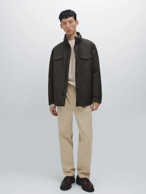 Wodoodporna Kurtka Pikowana - Szary - - Massimo Dutti - Mężczyzna