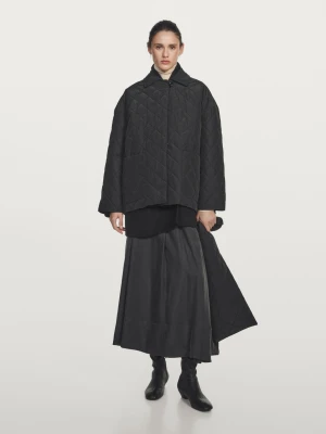 Wodoodporna Kurtka Pikowana Z Szalikiem - Czarny - - Massimo Dutti - Kobieta