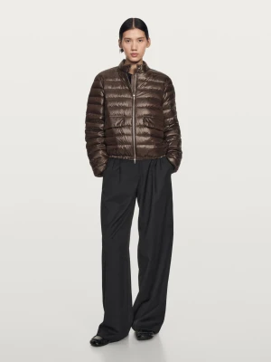 Wodoodporna Kurtka Puchowa Typu Bomber - Brązowy - - Massimo Dutti - Kobieta