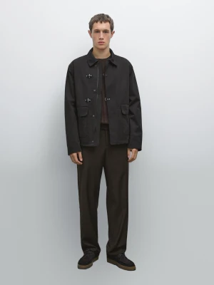 Wodoodporna Kurtka Ze Sprzączką - Czarny - - Massimo Dutti - Mężczyzna