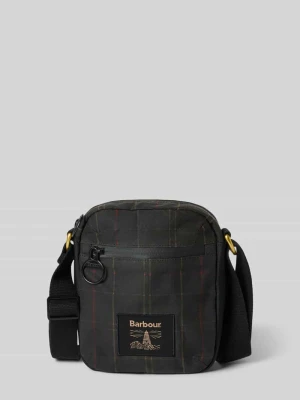 Wodoodporna torba na ramię z naszywką z logo Barbour Antracytowy